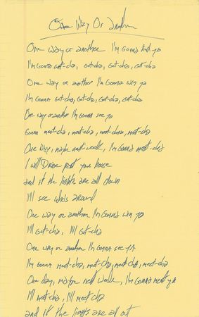 Lot #2338  Blondie: Debbie Harry Handwritten Lyrics - Image 1