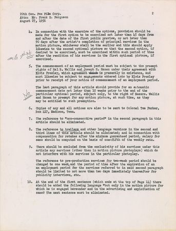 Lot #2080 Elvis Presley Document - Image 2