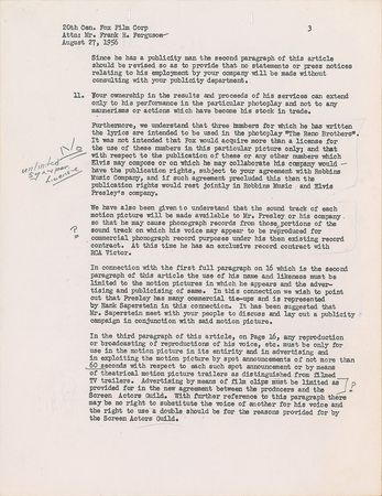 Lot #2080 Elvis Presley Document - Image 3