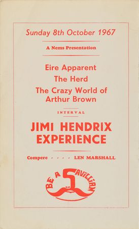 Lot #2104 Jimi Hendrix Experience 1967 Saville Theatre Program - Image 2