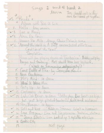 Lot #2711  Prince Handwritten Note - Image 1