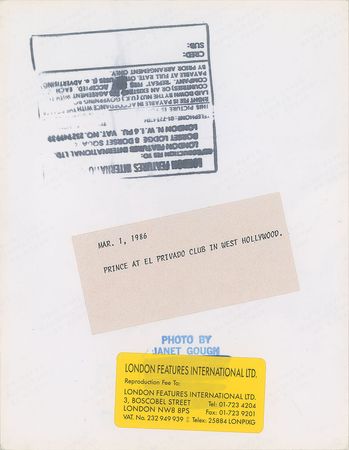 Lot #2756  Prince 1986 Original Vintage Photograph - Image 2