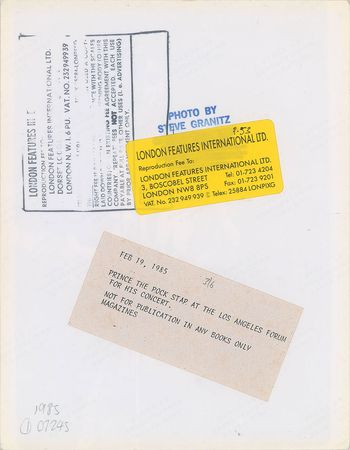 Lot #2753  Prince 1985 Original Vintage Photograph - Image 2