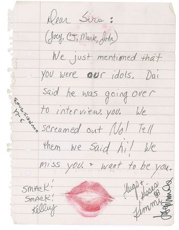 Lot #2507 The Breeders Handwritten Letter to The