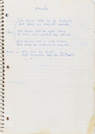 Lot #2496 Brad Delp's Handwritten Lyrics Notebooks - Image 7