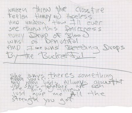 Lot #2502 Dee Dee Ramone's Handwritten Lyrics for Mondo Bizarro, with 'Poison Heart' Demo Tape - Image 3