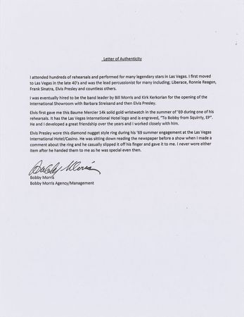 Lot #2090 Elvis Presley's 14K Baume & Mercier Wristwatch - Image 10