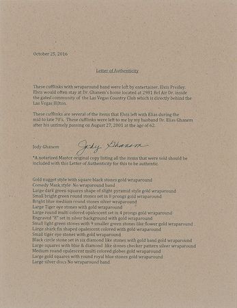 Lot #2091 Elvis Presley's Cufflinks - Image 3