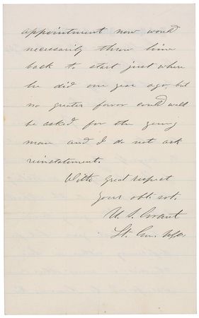Lot #226 U. S. Grant: Desirable 1864 wartime correspondence with Secretary of the Navy Welles - Image 2