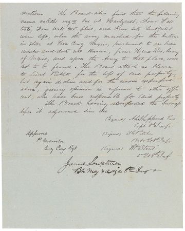 Lot #438 George E. Pickett and James Longstreet Signed Document - Image 3