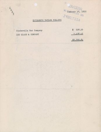 Lot #941 Elizabeth Taylor Signed Document - Image 2