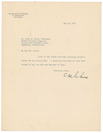 Lot #318 Charles M. Schwab - Image 1