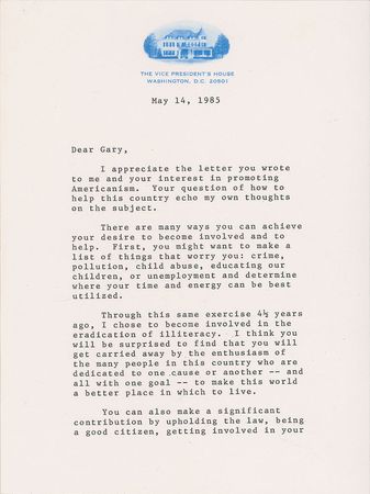 Lot #263 Barbara Bush: Barbara's advice on how to be 