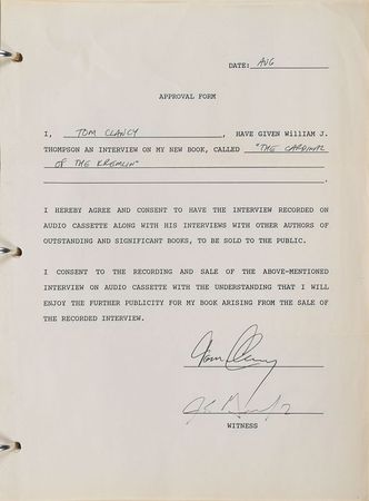 Lot #646 Authors: Large assemblage of authors—from Clancy and Leonard to Cousy and Schirra - Image 2