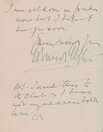 Lot #681 Edward Elgar Handwritten Letter Signed - Image 3