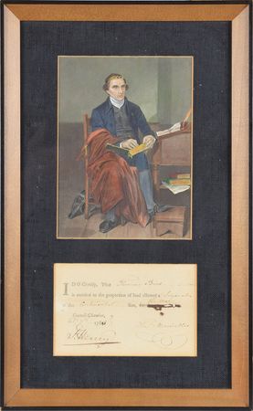 Lot #98 Patrick Henry: Patrick Henry awards a land bounty to a 