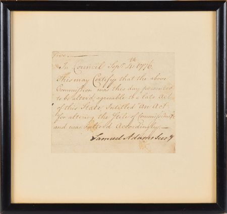 Lot #2 Samuel Adams: Superb 1776 Samuel Adams
