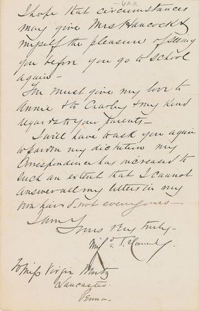 Lot #462 Winfield Scott Hancock Signed Letter - Image 2
