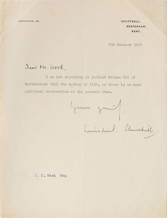 Lot #353 Winston Churchill: Rare hand-corrected