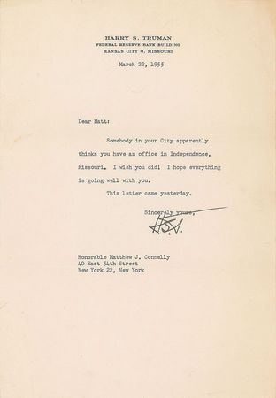 Lot #248 Harry S. Truman: 