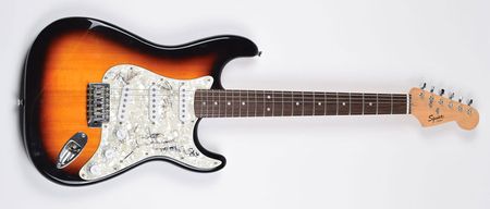 Lot #702 The Eagles: Bullet Strat signed by five Eagles - Image 1