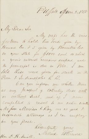 Lot #270 Millard Fillmore Handwritten Letter Signed - Image 2