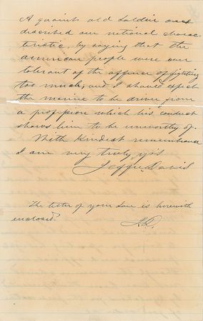 Lot #430 Jefferson Davis: 