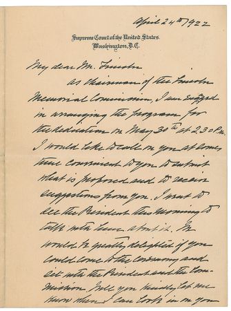 Lot #238 William H. Taft Handwritten Letter Signed - Image 1
