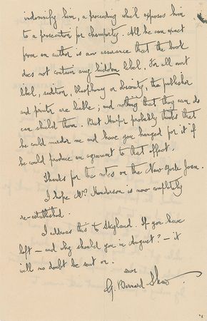 Lot #637 George Bernard Shaw Handwritten Letter Signed - Image 2