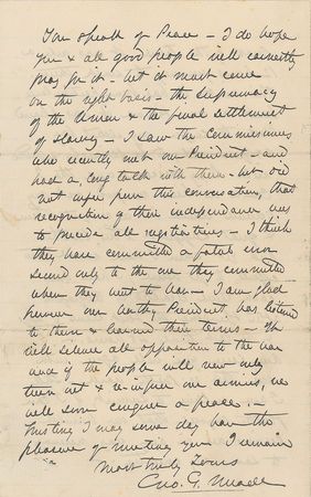 Lot #437 George G. Meade: On a peaceful end to the Civil War: 