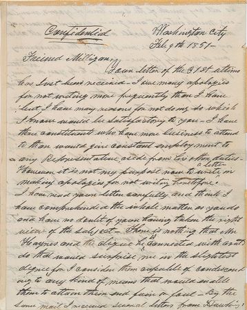 Lot #223 Andrew Johnson: Preparing to fight for his political life, Johnson goes after his bitter enemy: 