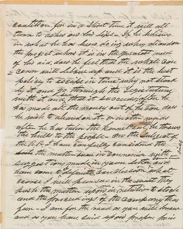 Lot #223 Andrew Johnson: Preparing to fight for his political life, Johnson goes after his bitter enemy: 