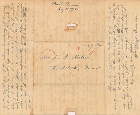 Lot #299 William Lloyd Garrison: The ardent abolitionist expounds on 