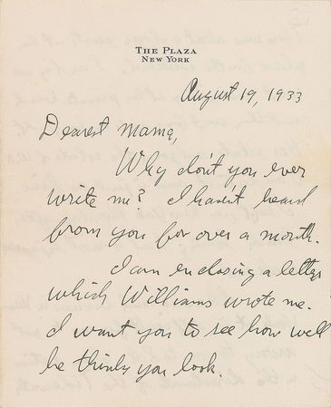 Lot #307 J. Paul Getty: An emotional letter to his mother?