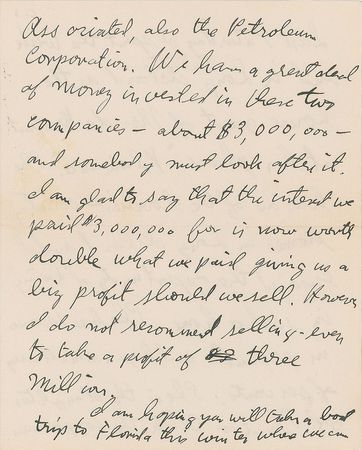 Lot #307 J. Paul Getty: An emotional letter to his mother?