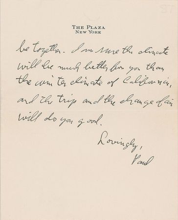 Lot #307 J. Paul Getty: An emotional letter to his mother?