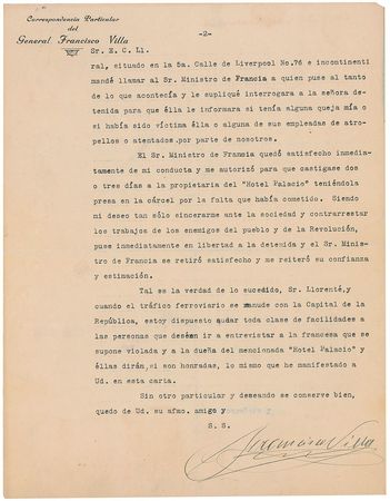 Lot #364 Francisco 'Pancho' Villa: The benevolent revolutionary: “I have tried to always comply with my duty as a Mexican” - Image 1