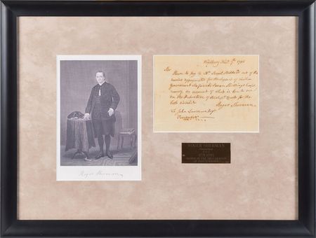 Lot #27 Roger Sherman Signed Document