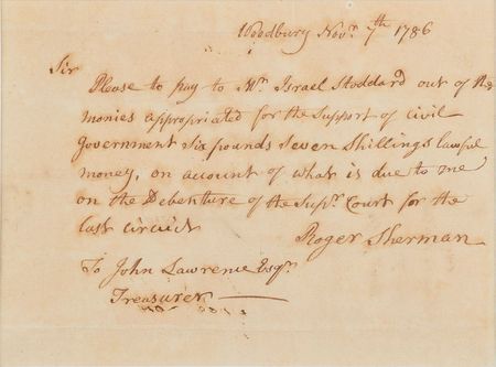 Lot #27 Roger Sherman Signed Document - Image 2