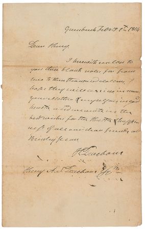 Lot #75 Henry Dearborn: Buttons from the waistcoat of General Dearborn, with accompanying 1814 letter to his son - Image 3