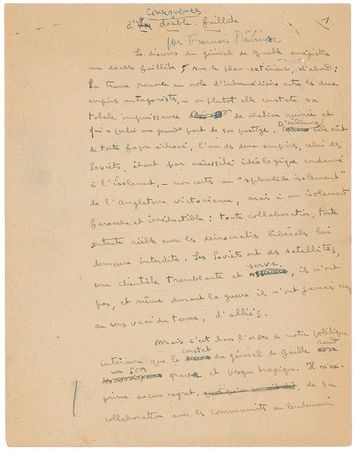 Lot #623 Francois Mauriac Manuscript - Image 2