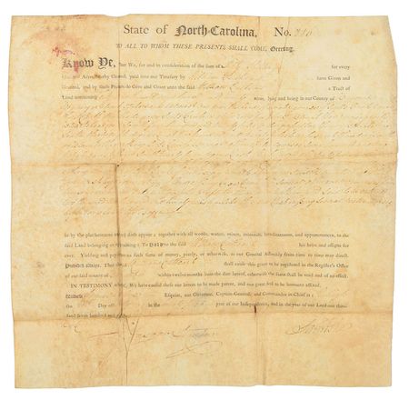 Lot #46 Samuel Ashe Signed Document