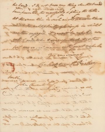 Lot #148 Charles C. Pinckney Handwritten Letter Signed - Image 2