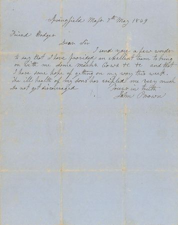 Lot #296 John Brown Handwritten Letter Signed - Image 1