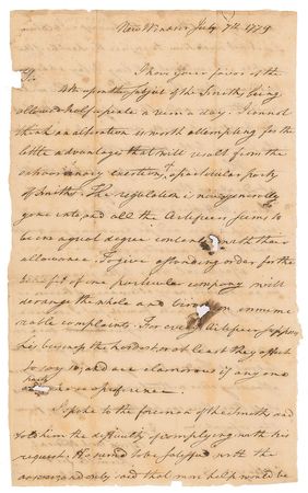 Lot #92 Nathanael Greene: Greene evaluates his blacksmiths' supply of rum - Image 1