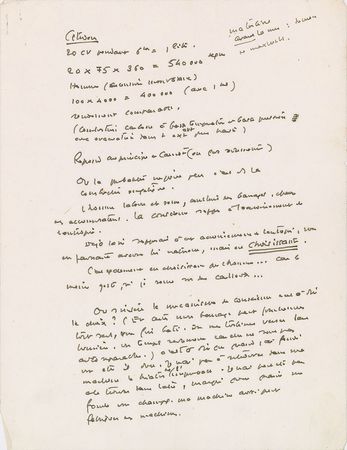 Lot #593 Antoine de Saint-Exupery: Handwritten notes from the revered French polymath - Image 1