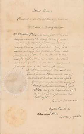 Lot #8 James Monroe and John Quincy Adams Signed