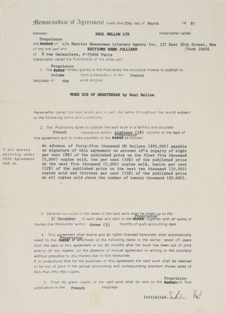 Lot #626 Saul Bellow - Image 1