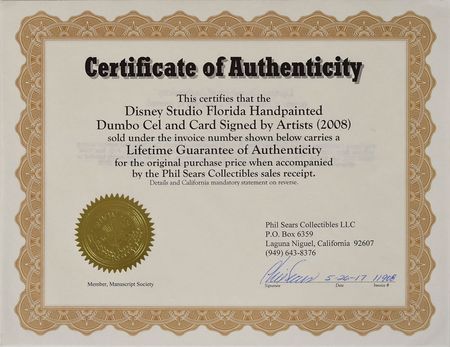 Lot #1262 Dumbo limited edition cel from Disney World Limited Edition Cel - Image 3