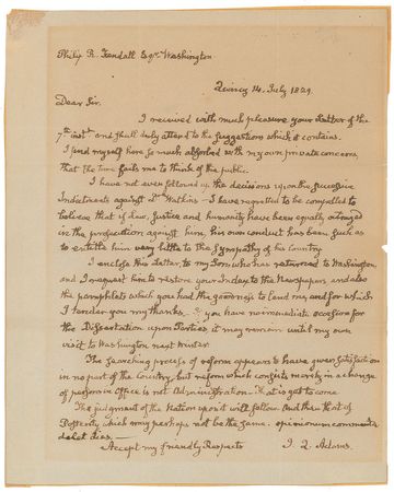 Lot #9 John Quincy Adams: Reform which consists